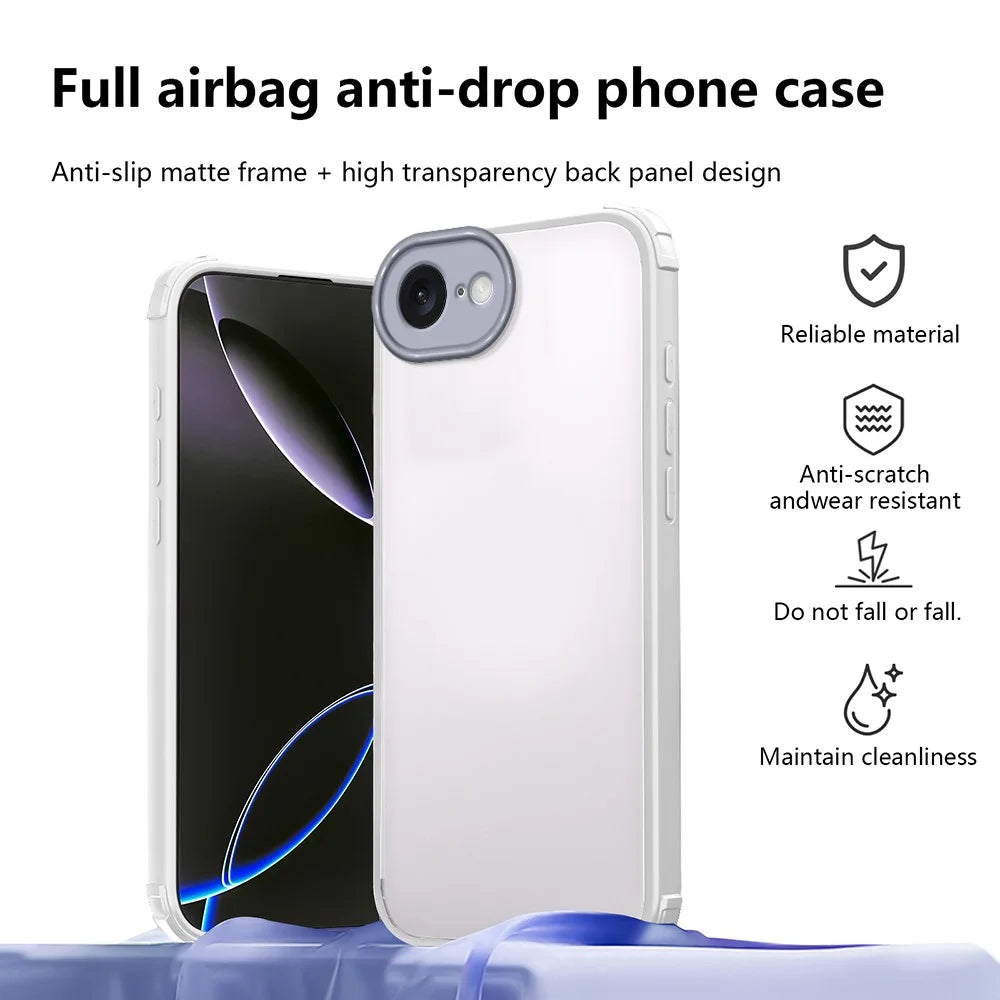 For iPhone 17e / 16e Case Reinforced Corner Shockproof TPU + Acrylic Phone Cover - White - 2
