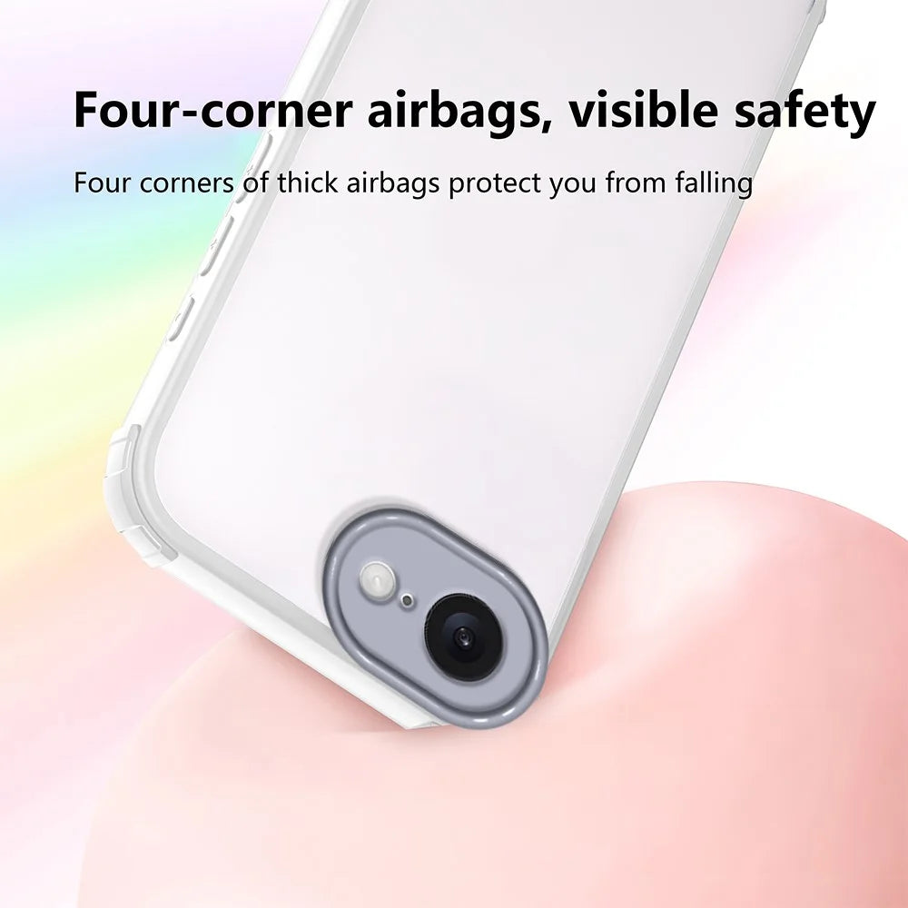 For iPhone 17e / 16e Case Reinforced Corner Shockproof TPU + Acrylic Phone Cover - White - 5
