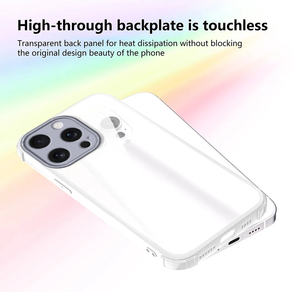 For iPhone 15 Pro Max Case Reinforced Corner Shockproof TPU + Acrylic Phone Cover - White - 3
