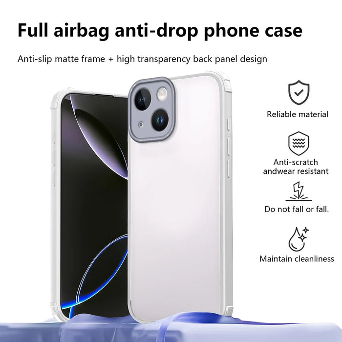 For iPhone 15 Case Reinforced Corner Shockproof TPU + Acrylic Phone Cover - White - 2