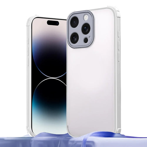 For iPhone 14 Pro Max Case Reinforced Corner Shockproof TPU + Acrylic Phone Cover - White - 1