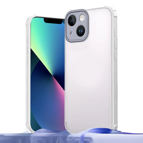 For iPhone 13 Case Reinforced Corner Shockproof TPU + Acrylic Phone Cover - White - 1