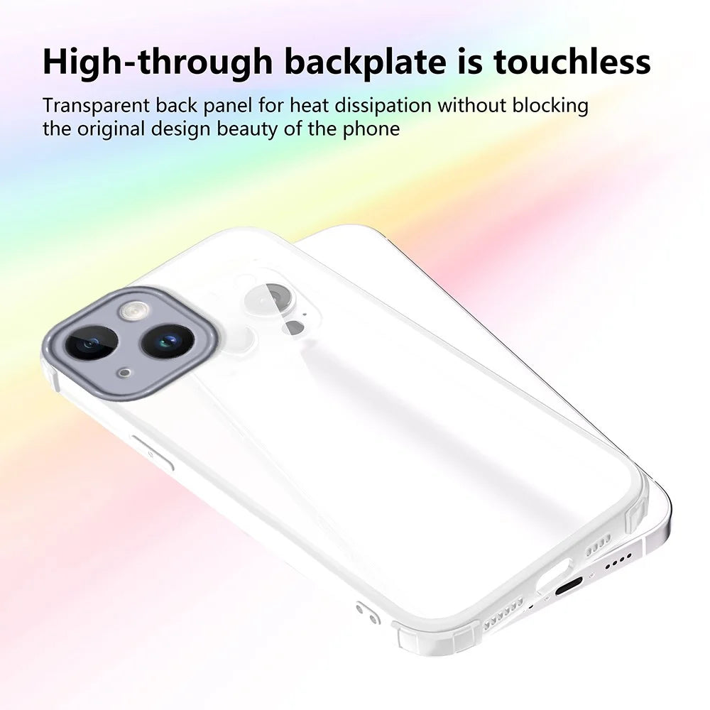 For iPhone 13 Case Reinforced Corner Shockproof TPU + Acrylic Phone Cover - White - 3