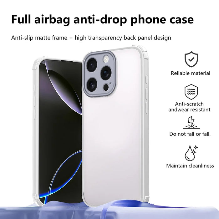 For iPhone 12 Pro Max Case Reinforced Corner Shockproof TPU + Acrylic Phone Cover - White - 2