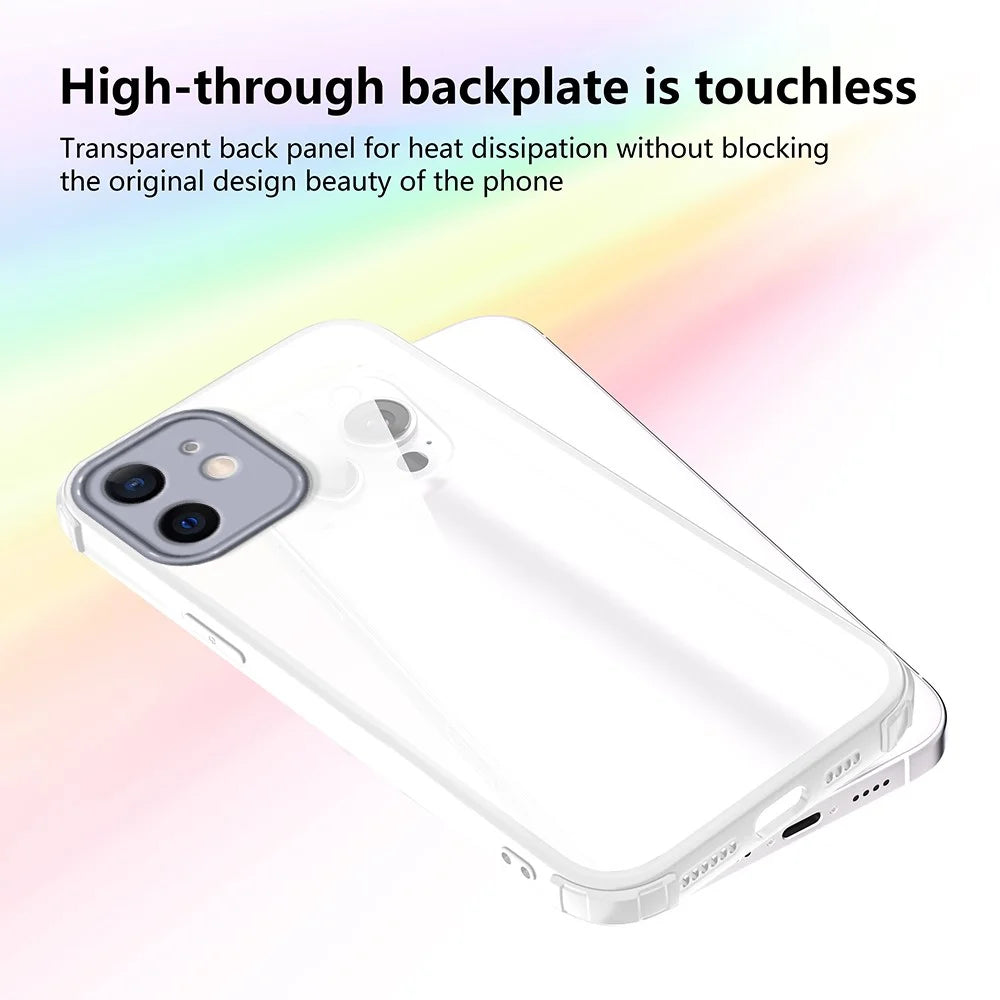 For iPhone 11 Case Reinforced Corner Shockproof TPU + Acrylic Phone Cover - White - 3