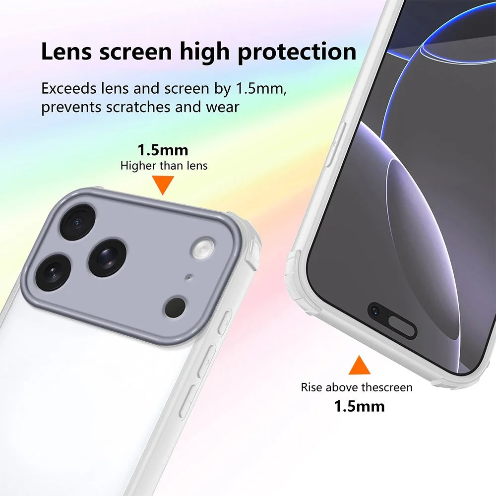 For iPhone 17 Pro Max Case Reinforced Corner Shockproof TPU + Acrylic Phone Cover - White - 3