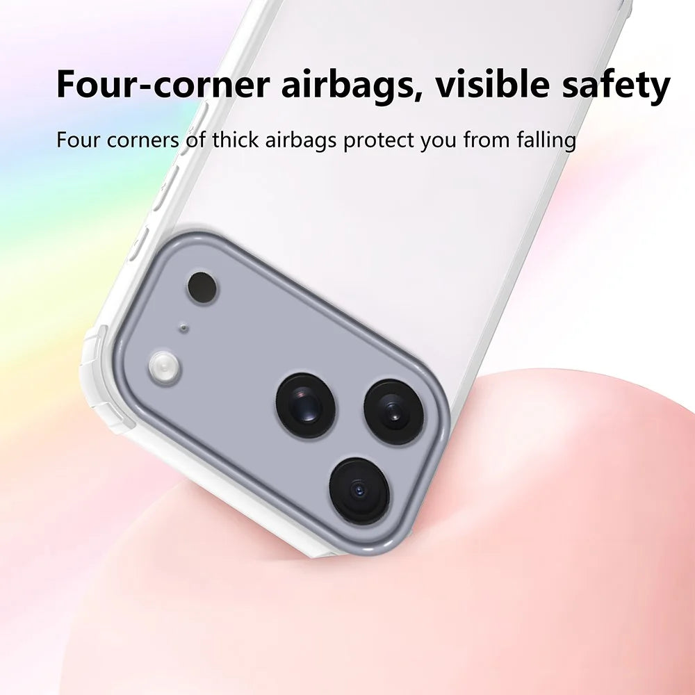 For iPhone 17 Pro Max Case Reinforced Corner Shockproof TPU + Acrylic Phone Cover - White - 4