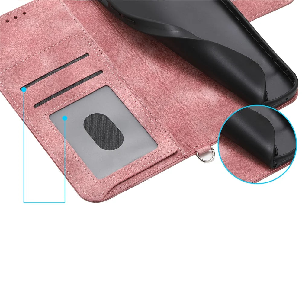 For Realme 15T 5G Case Flower Pattern PU Leather Wallet Phone Cover with Strap - Pink - 7