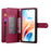 For Realme 15T 5G Case Zipper Pocket Wallet Leather Phone Cover with Straps - Red - 2