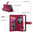 For Realme 15T 5G Case Zipper Pocket Wallet Leather Phone Cover with Straps - Red - 5