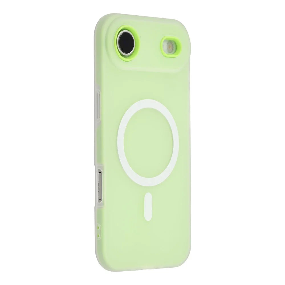 For iPhone Air Case Compatible with MagSafe PC + TPU Frosted Phone Cover Large Camera Cutout - Green - 1