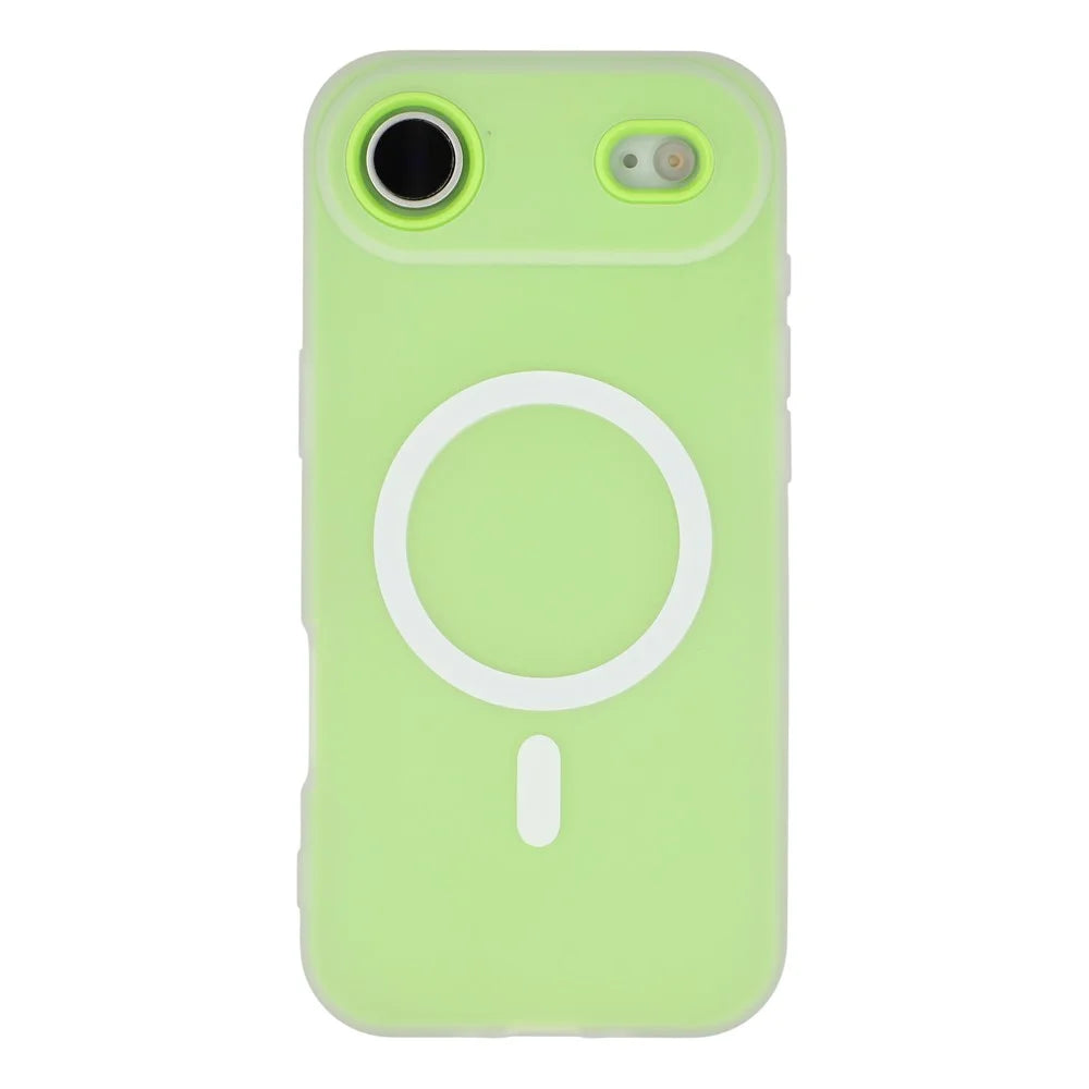For iPhone Air Case Compatible with MagSafe PC + TPU Frosted Phone Cover Large Camera Cutout - Green - 3