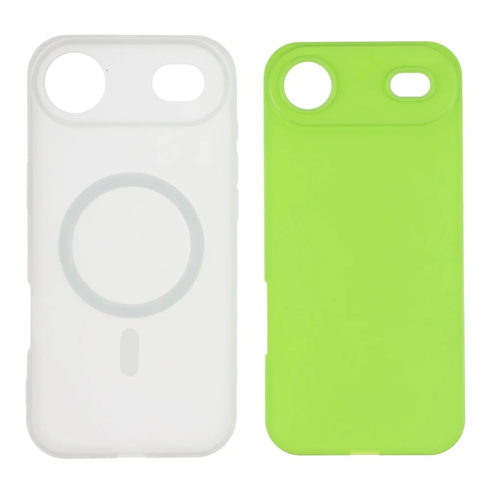For iPhone Air Case Compatible with MagSafe PC + TPU Frosted Phone Cover Large Camera Cutout - Green - 4