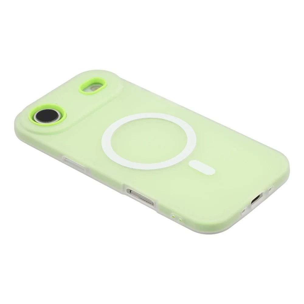 For iPhone Air Case Compatible with MagSafe PC + TPU Frosted Phone Cover Large Camera Cutout - Green - 5