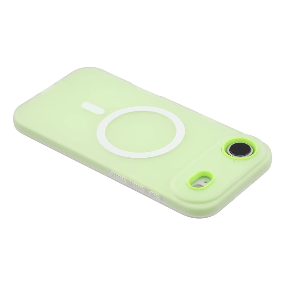 For iPhone Air Case Compatible with MagSafe PC + TPU Frosted Phone Cover Large Camera Cutout - Green - 6