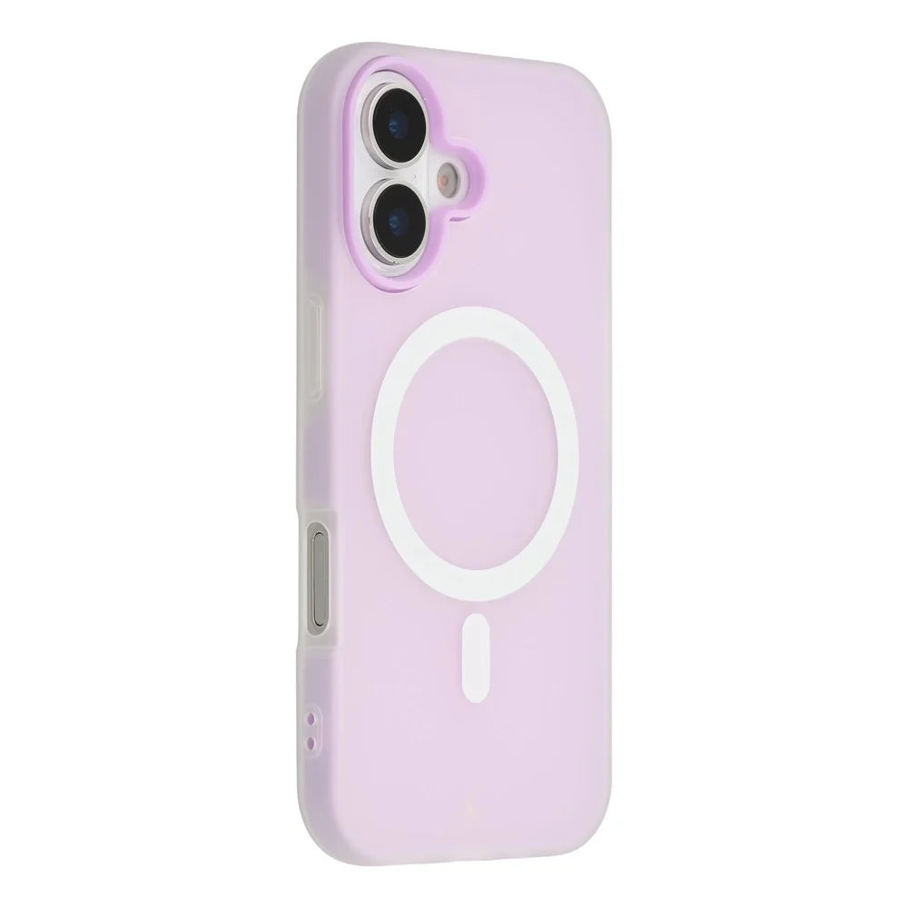For iPhone 16 Case Compatible with MagSafe PC + TPU Frosted Phone Cover - Purple - 1