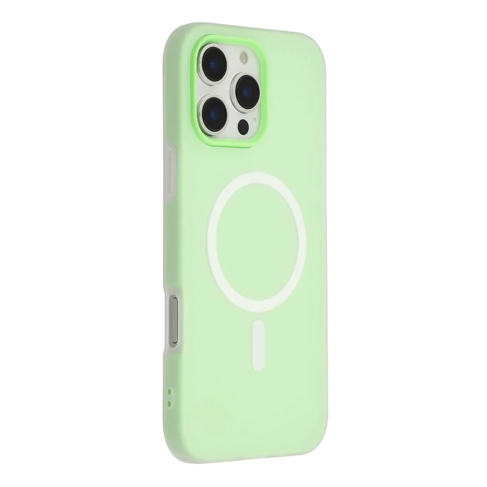 For iPhone 16 Pro Case Compatible with MagSafe PC + TPU Frosted Phone Cover - Green - 1