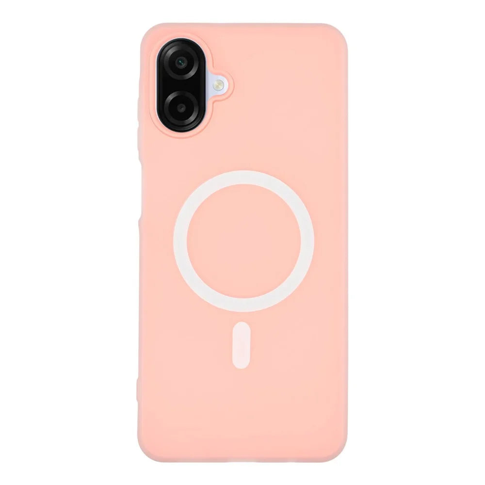 For Samsung Galaxy A08 5G / A08 4G / A07 4G Magnetic Case PC + TPU Frosted Phone Cover - Pink - 1