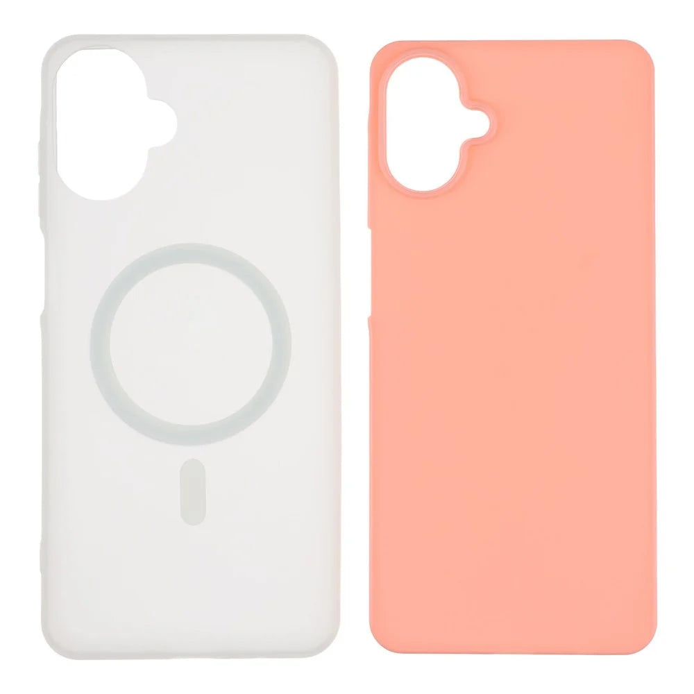 For Samsung Galaxy A05 4G Magnetic Case PC + TPU Frosted Phone Cover - Pink - 4