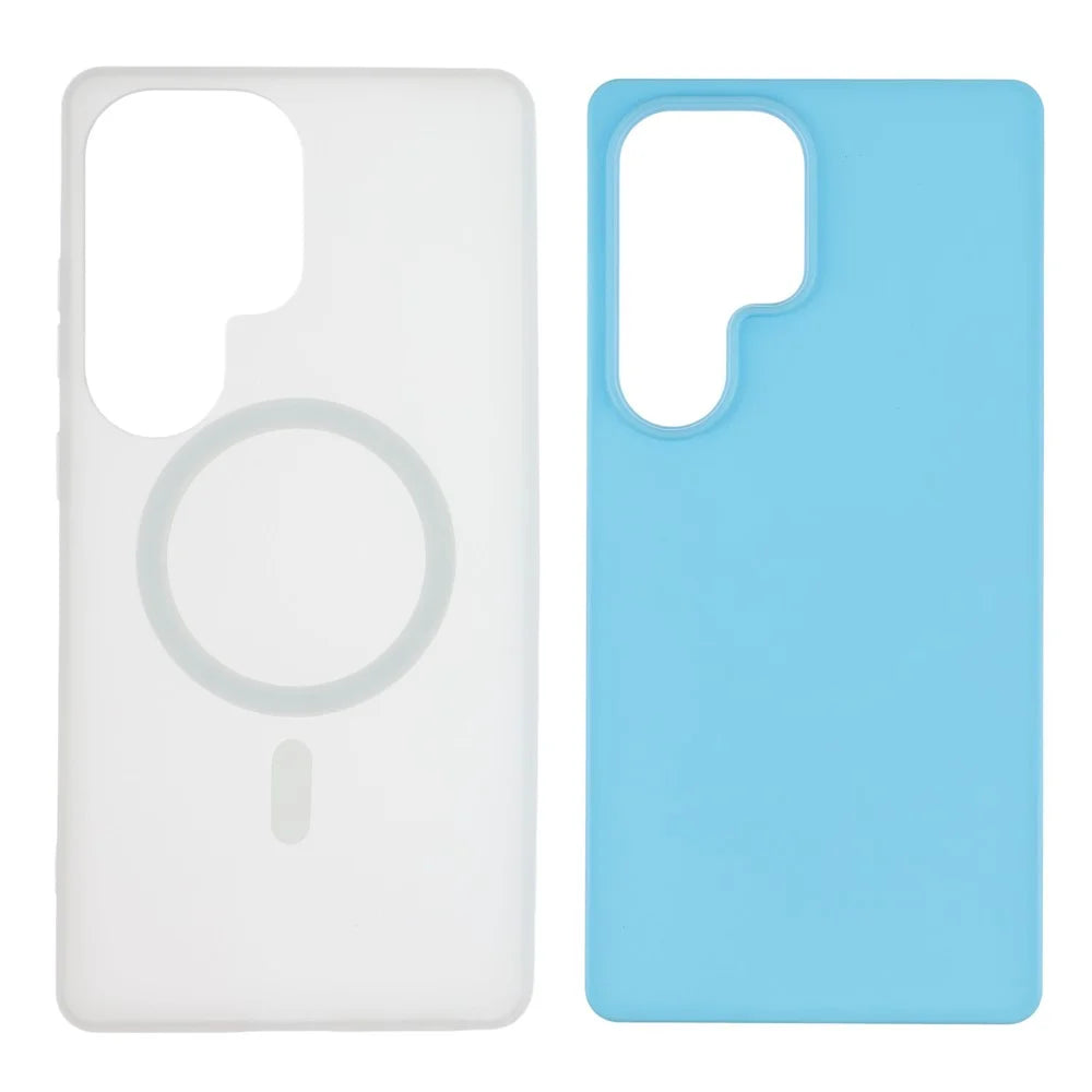 For Samsung Galaxy S24 Ultra Magnetic Case PC + TPU Frosted Phone Cover - Blue - 4