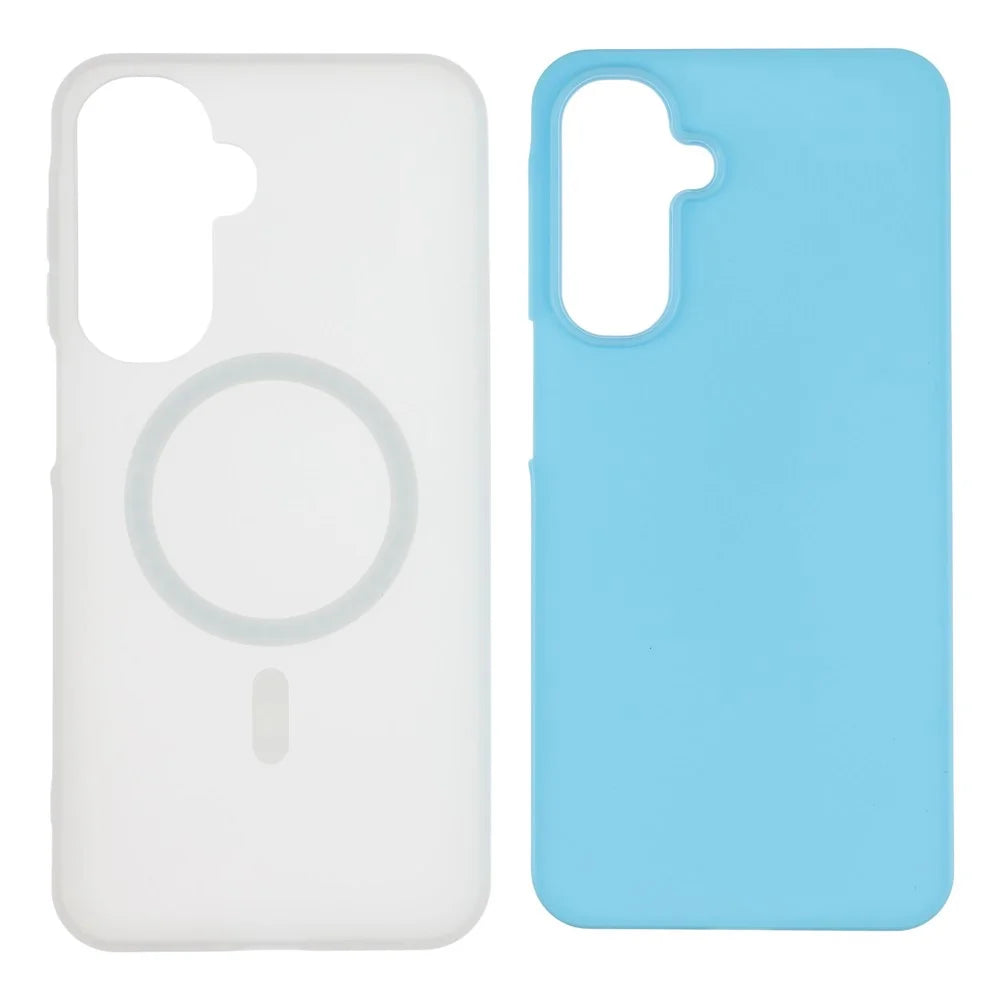 For Samsung Galaxy S24 FE Magnetic Case PC + TPU Frosted Phone Cover - Blue - 4