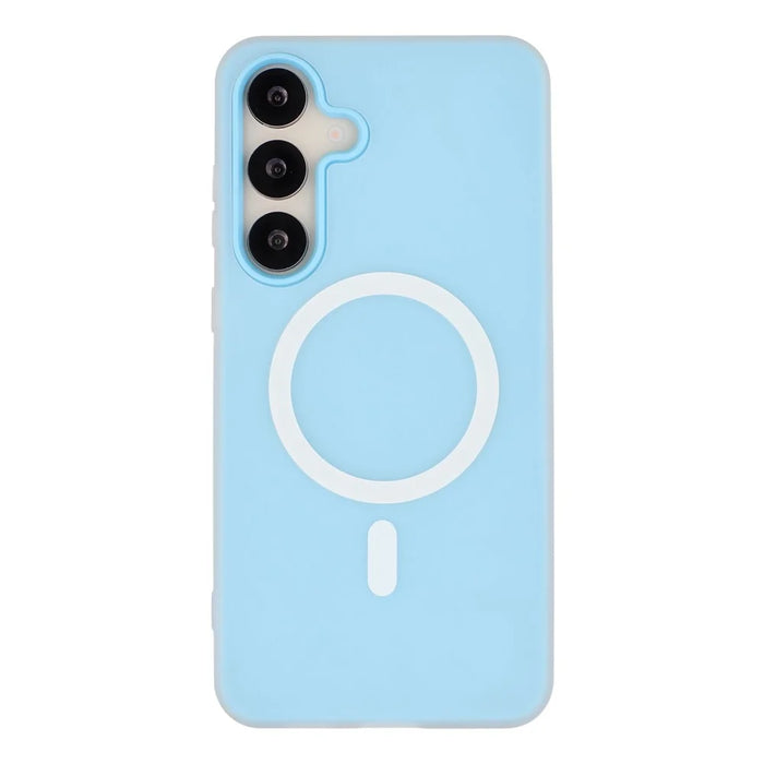 For Samsung Galaxy S25 Magnetic Case PC + TPU Frosted Phone Cover - Blue - 3