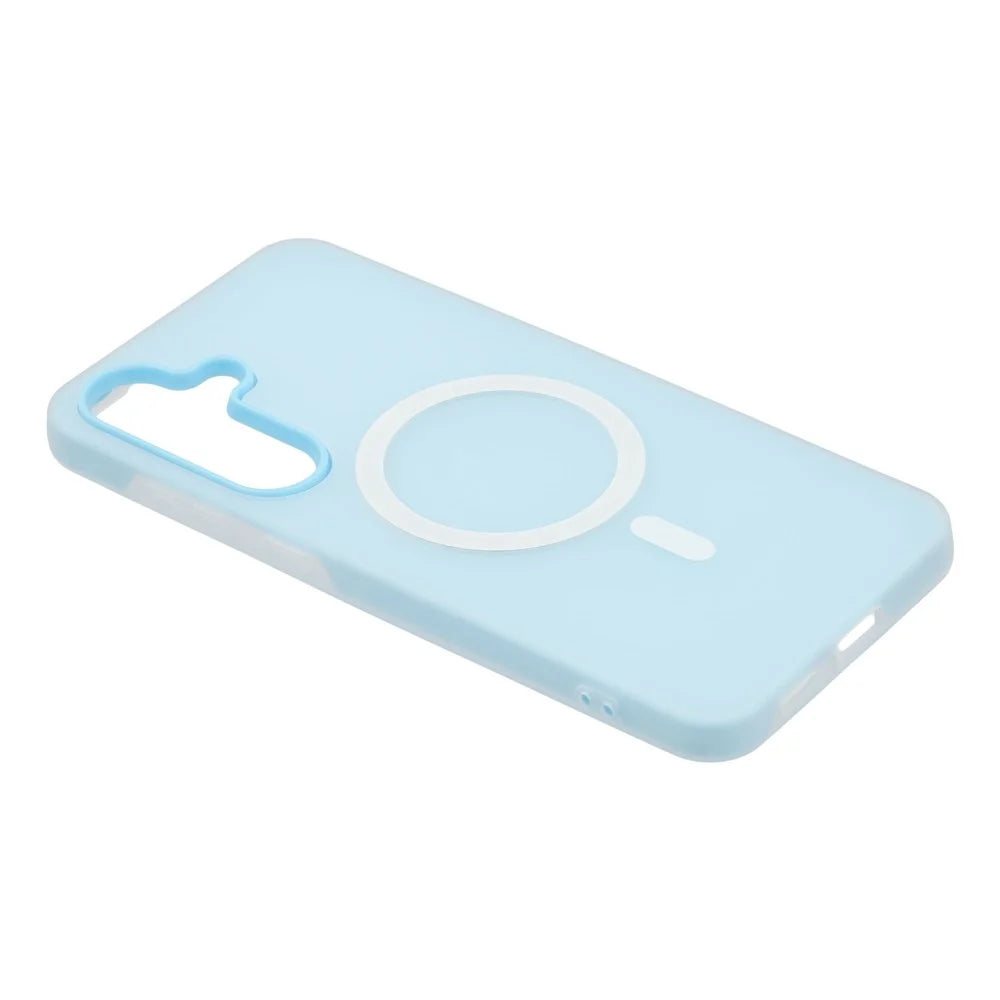 For Samsung Galaxy S24 Magnetic Case PC + TPU Frosted Phone Cover - Blue - 5