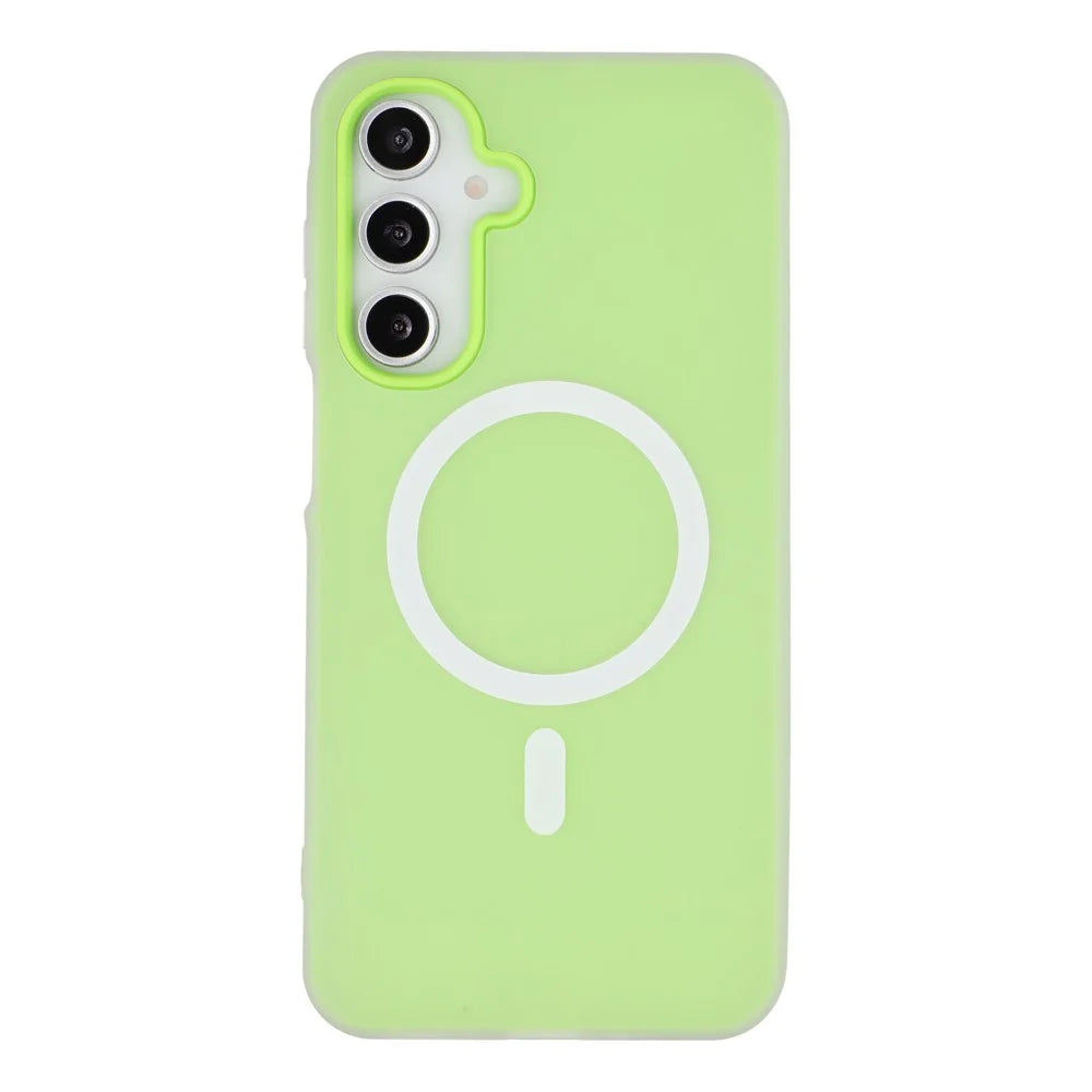 For Samsung Galaxy A34 5G Magnetic Case PC + TPU Frosted Phone Cover - Green - 3