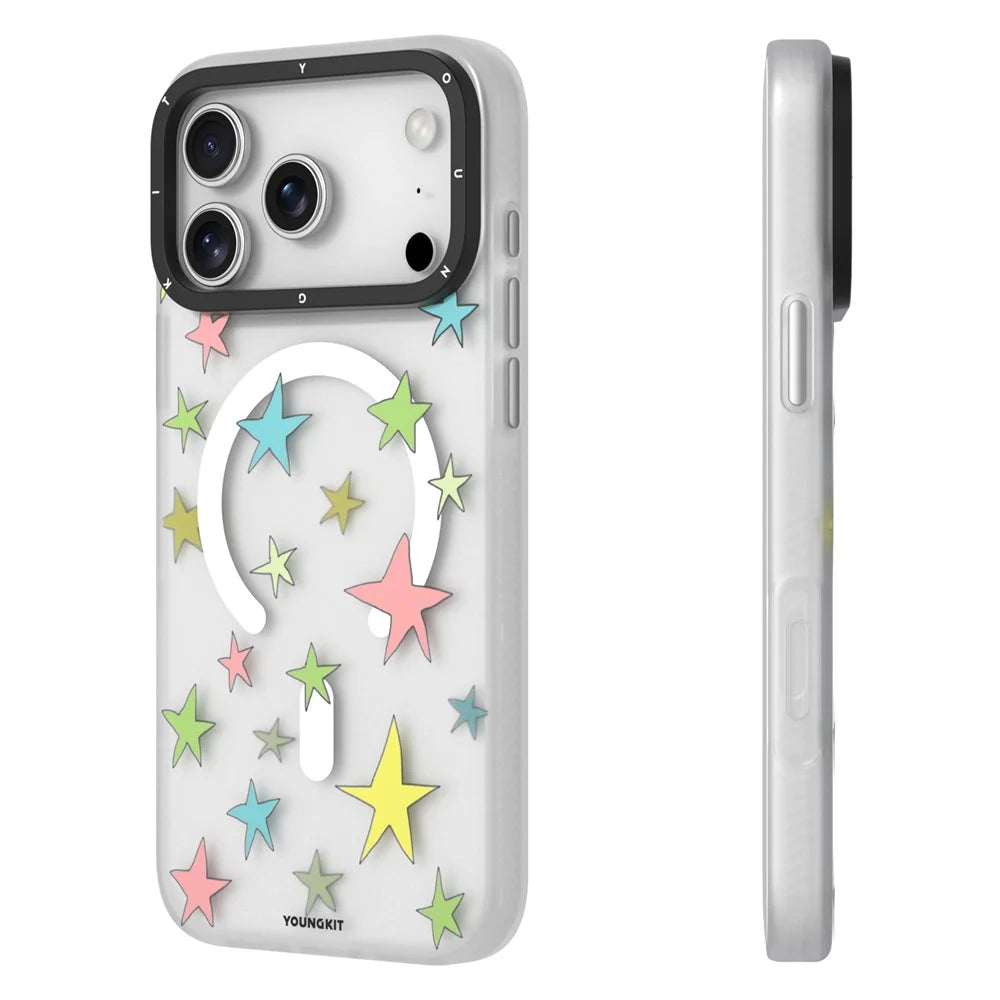 YOUNGKIT Sweetheart Story Series For iPhone 17 Pro Magnetic Case IMD Shockproof TPU Phone Back Cover - Star Wishes - 3