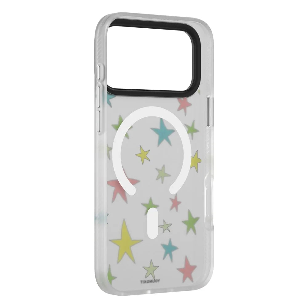 YOUNGKIT Sweetheart Story Series For iPhone 17 Pro Magnetic Case IMD Shockproof TPU Phone Back Cover - Star Wishes - 4