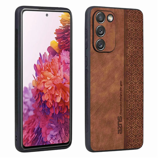 AZNS For Samsung Galaxy S20 FE 5G / S20 FE / S20 FE 2022 / S20 Lite Imprinted Pattern PU Leather Coated TPU Cover Anti-scratch Phone Case - Brown - 1