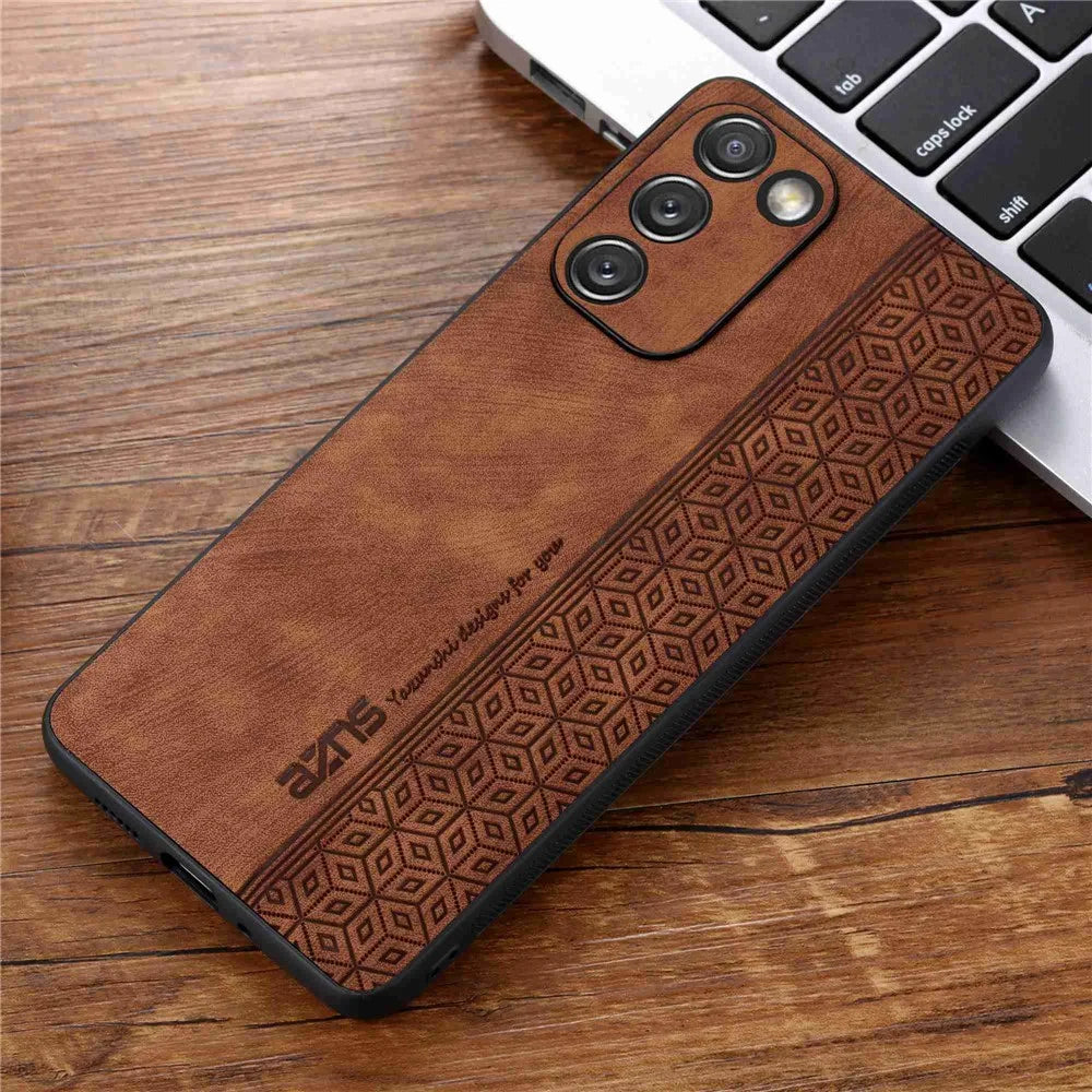AZNS For Samsung Galaxy S20 FE 5G / S20 FE / S20 FE 2022 / S20 Lite Imprinted Pattern PU Leather Coated TPU Cover Anti-scratch Phone Case - Brown - 4