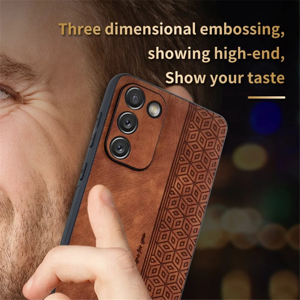 AZNS For Samsung Galaxy S20 FE 5G / S20 FE / S20 FE 2022 / S20 Lite Imprinted Pattern PU Leather Coated TPU Cover Anti-scratch Phone Case - Brown - 6