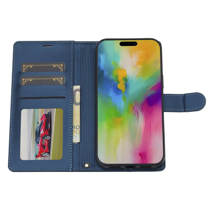 LC.IMEEKE L2 Series for iPhone 17 Case PU Leather Wallet Detachable Magnetic Phone Cover - Blue - 3