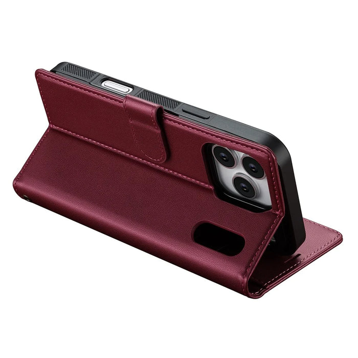 LC.IMEEKE L2 Series for iPhone 18 Pro Max / 17 Pro Max Case PU Leather Wallet Detachable Magnetic Phone Cover - Red - 6
