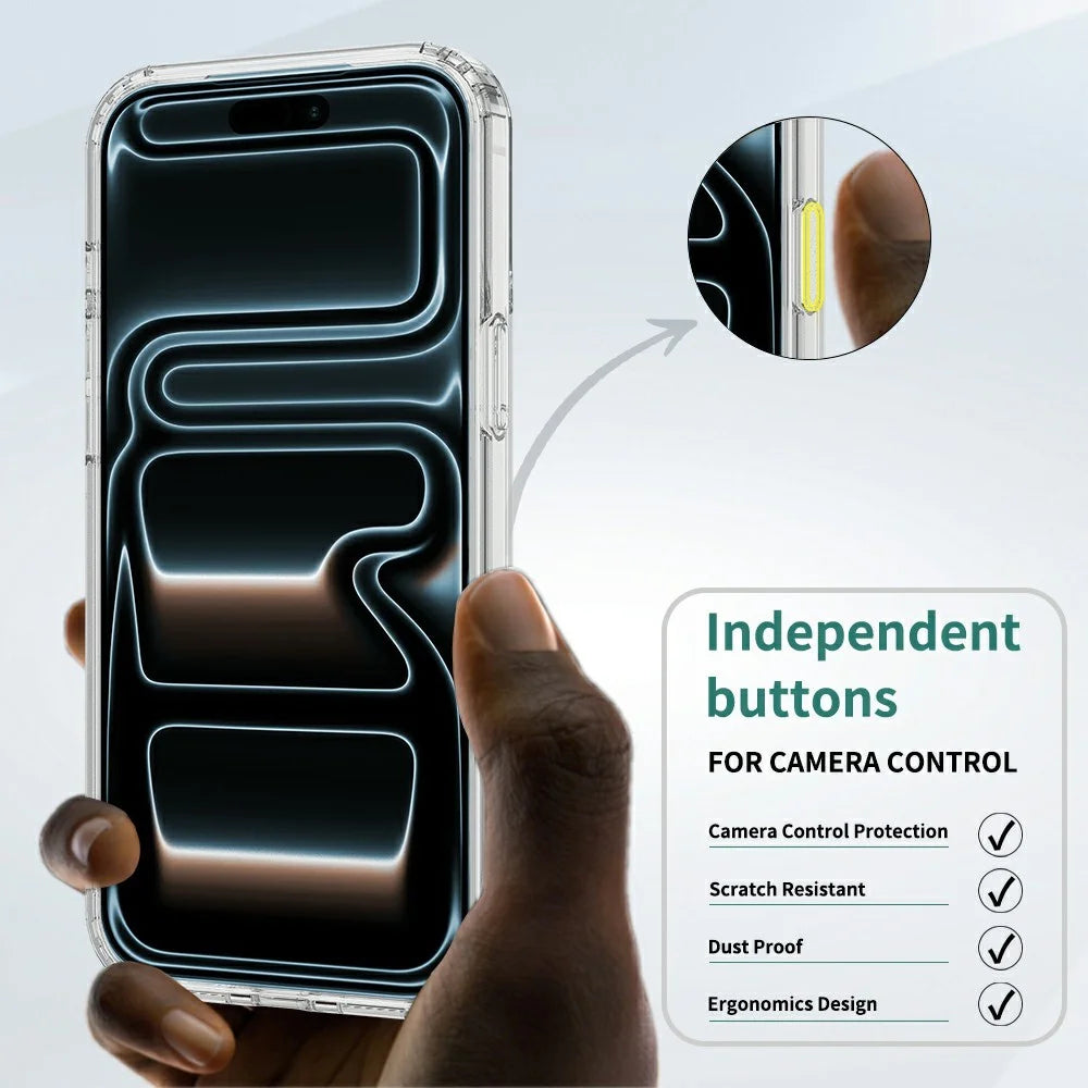 For iPhone 17 Pro Max Case Compatible with MagSafe TPU + Acrylic Phone Cover with Camera Control Button - 4