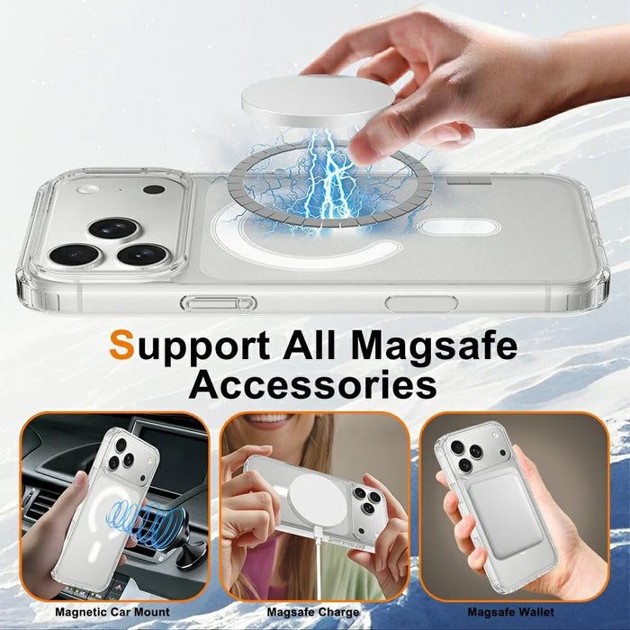 For iPhone 17 Pro Case Compatible with MagSafe TPU + Acrylic Phone Cover with Camera Control Button - 2