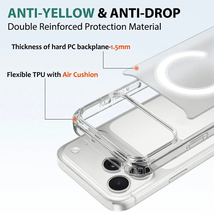 For iPhone 17 Pro Case Compatible with MagSafe TPU + Acrylic Phone Cover with Camera Control Button - 5