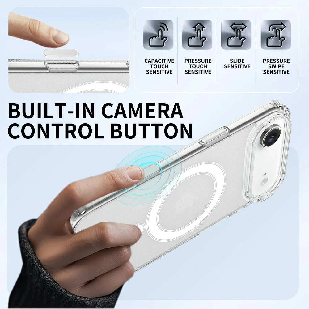 For iPhone Air Case Compatible with MagSafe TPU + Acrylic Phone Cover with Camera Control Button - 3
