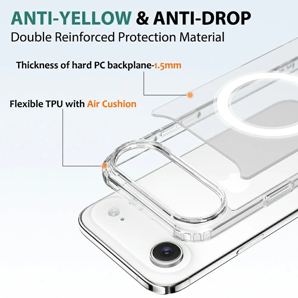 For iPhone Air Case Compatible with MagSafe TPU + Acrylic Phone Cover with Camera Control Button - 4