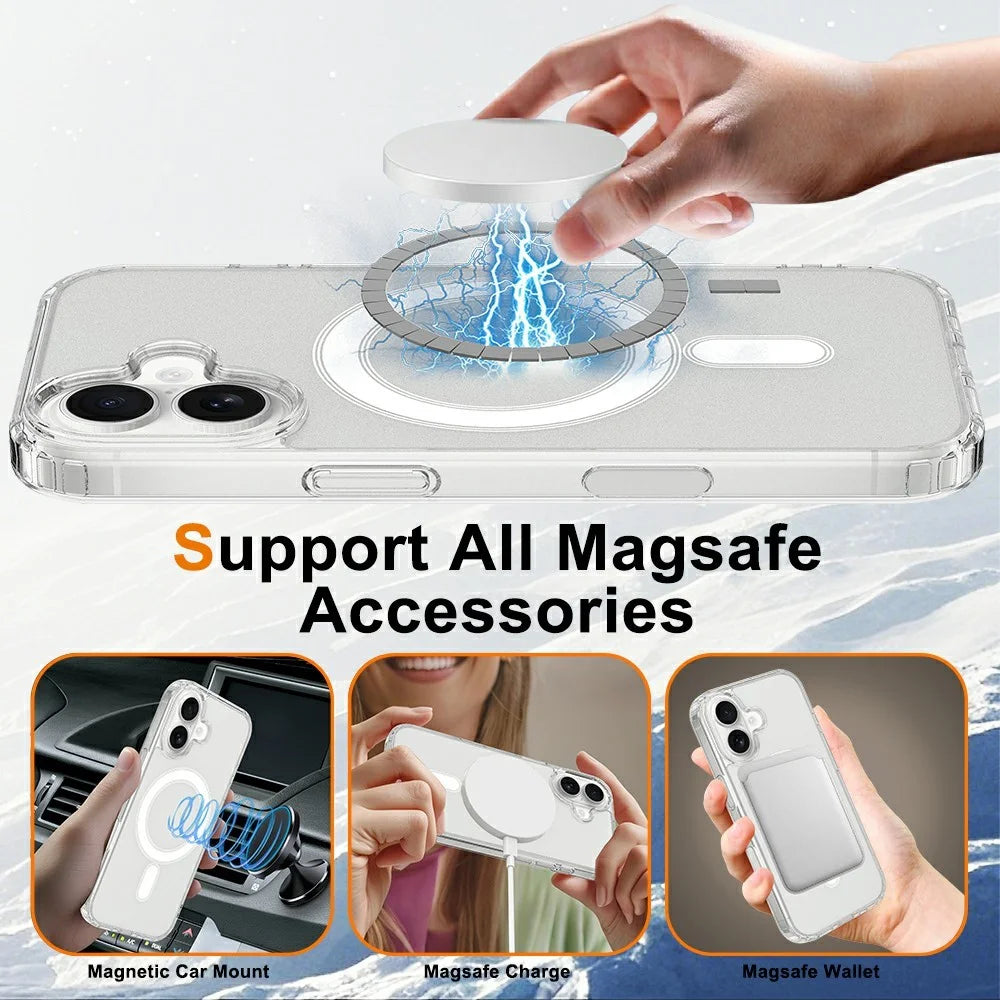 For iPhone 17 Case Compatible with MagSafe TPU + Acrylic Phone Cover with Camera Control Button - 2