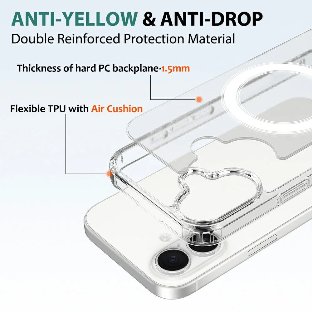For iPhone 17 Case Compatible with MagSafe TPU + Acrylic Phone Cover with Camera Control Button - 4