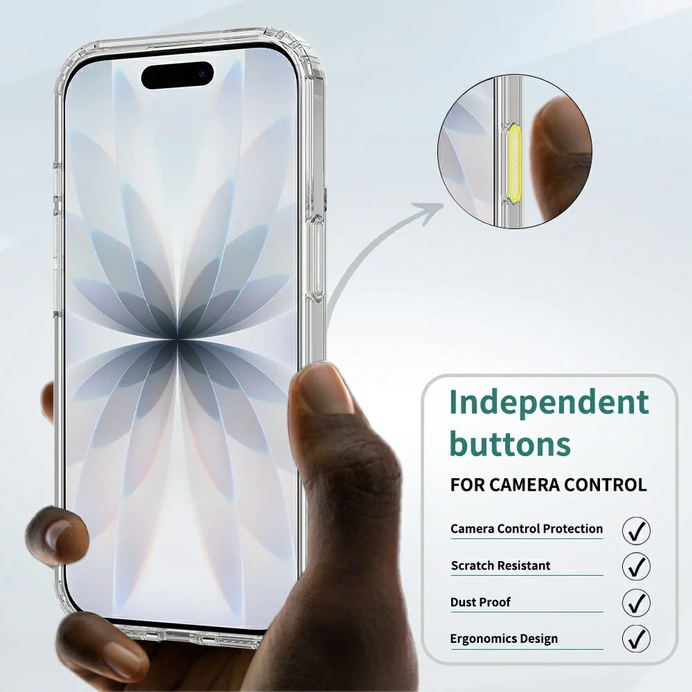 For iPhone 17 Case Compatible with MagSafe TPU + Acrylic Phone Cover with Camera Control Button - 5
