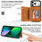 For iPhone 18 Pro / 17 Pro Case Line Imprinted Color Splicing Leather Phone Cover - Orange - 5