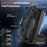 For iPhone 16 Pro Max Magnetic Case Ring Kickstand PC + TPU Hybrid Phone Cover - Black - 3