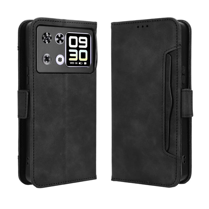 For Cubot P90 Leather Case Phone Wallet Cover with Multiple Card Slots - Black - 1