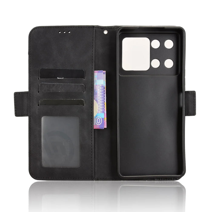 For Cubot P90 Leather Case Phone Wallet Cover with Multiple Card Slots - Black - 5