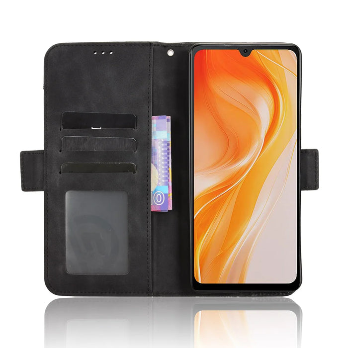 For Cubot P90 Leather Case Phone Wallet Cover with Multiple Card Slots - Black - 6