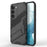 Hard PC + Soft TPU Case for Samsung Galaxy S23, Scratch-resistant Kickstand Cell Phone Cover - Black - 1