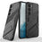 Hard PC + Soft TPU Case for Samsung Galaxy S23, Scratch-resistant Kickstand Cell Phone Cover - Black - 2